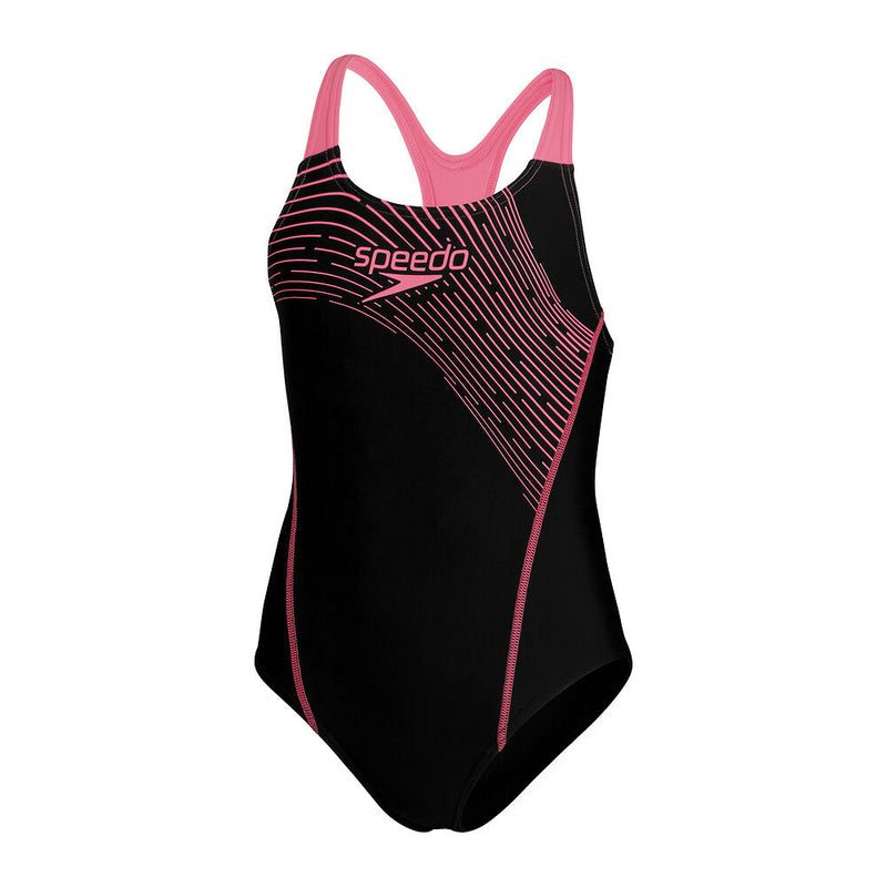 Speedo Grls Medley Logo Mdlst-Black/Fandango Pink