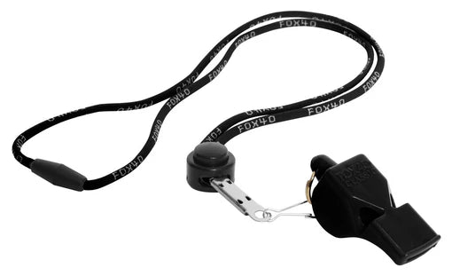 Fox40 Classic/Classic Cmg 2 Pack Whistle Lanyard-Black