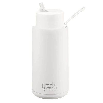 Frank Green 34oz (1Ltr) Stainless Ceramic Reusable Straw Bottle