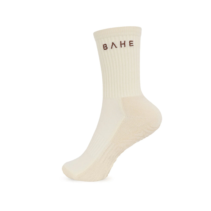 BAHE Grippy Closetoe Crew Sock-Coconut