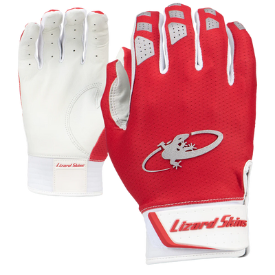 Lizard Skins Komodo V2 Youth Baseball/Softball Batting Gloves Crimson Red