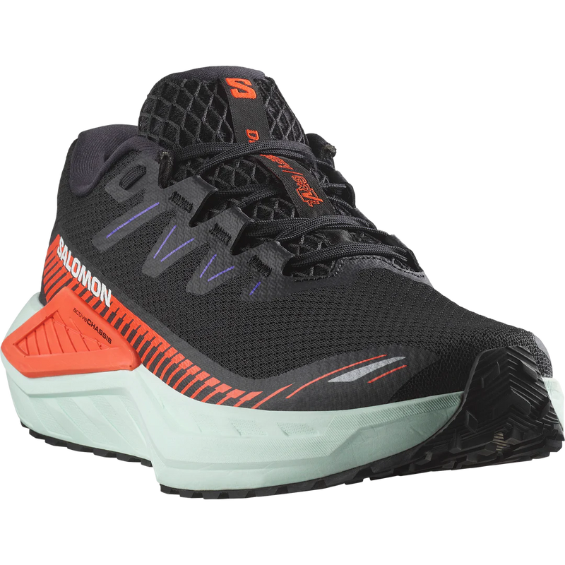 Salomon DRX Defy GRVL Mens Running Shoe-Black/Cherry Tom/Bay