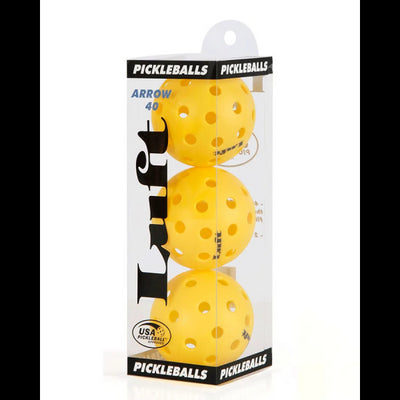 Luft Arrow 40 3Pk Pickleball Balls-Yellow