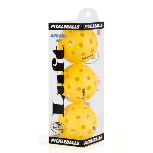 Luft Arrow 40 3Pk Pickleball Balls-Yellow