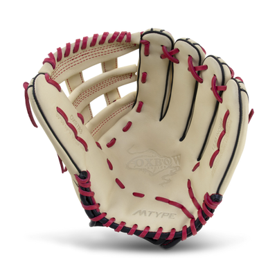 Marucci Oxbow M Type 97R3 12.5 H Web RHT Baseball Glove - Camel/Black/Red