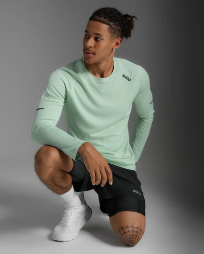 2XU Aero Long Sleeve-Digital Mint/Black Reflective