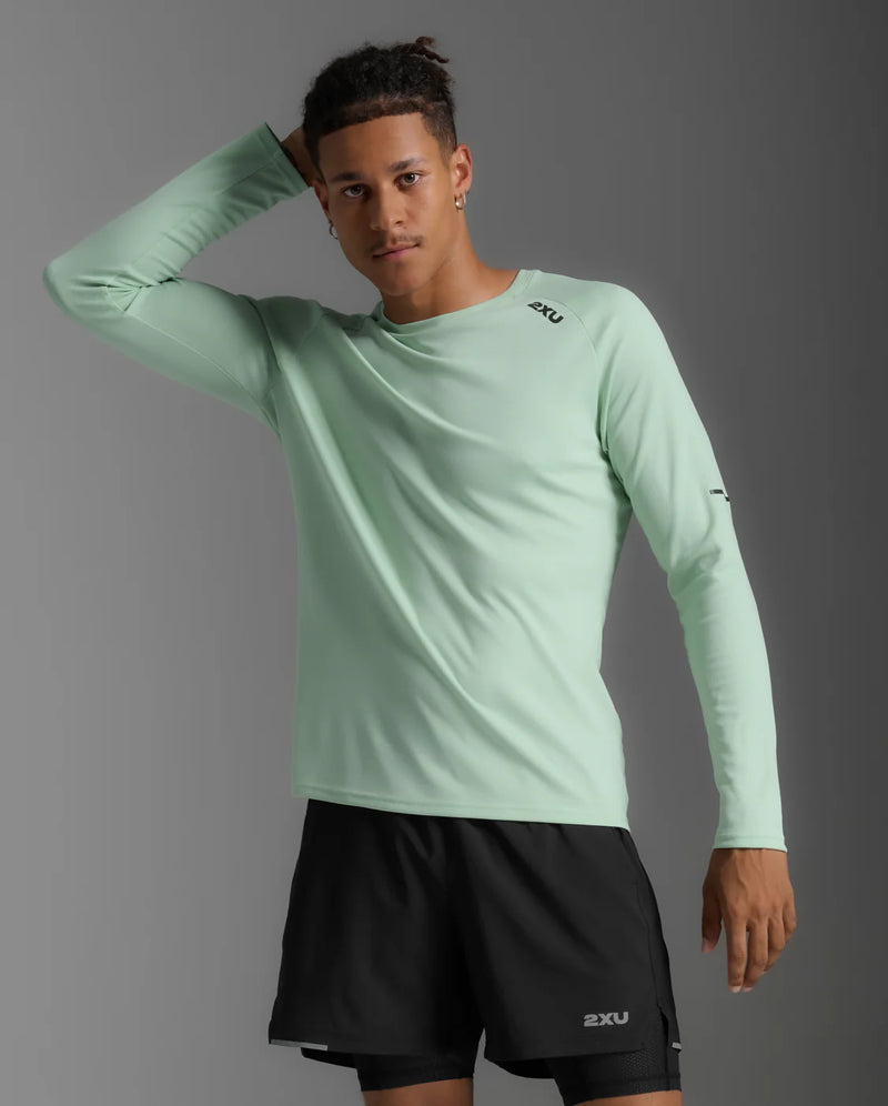 2XU Aero Long Sleeve-Digital Mint/Black Reflective