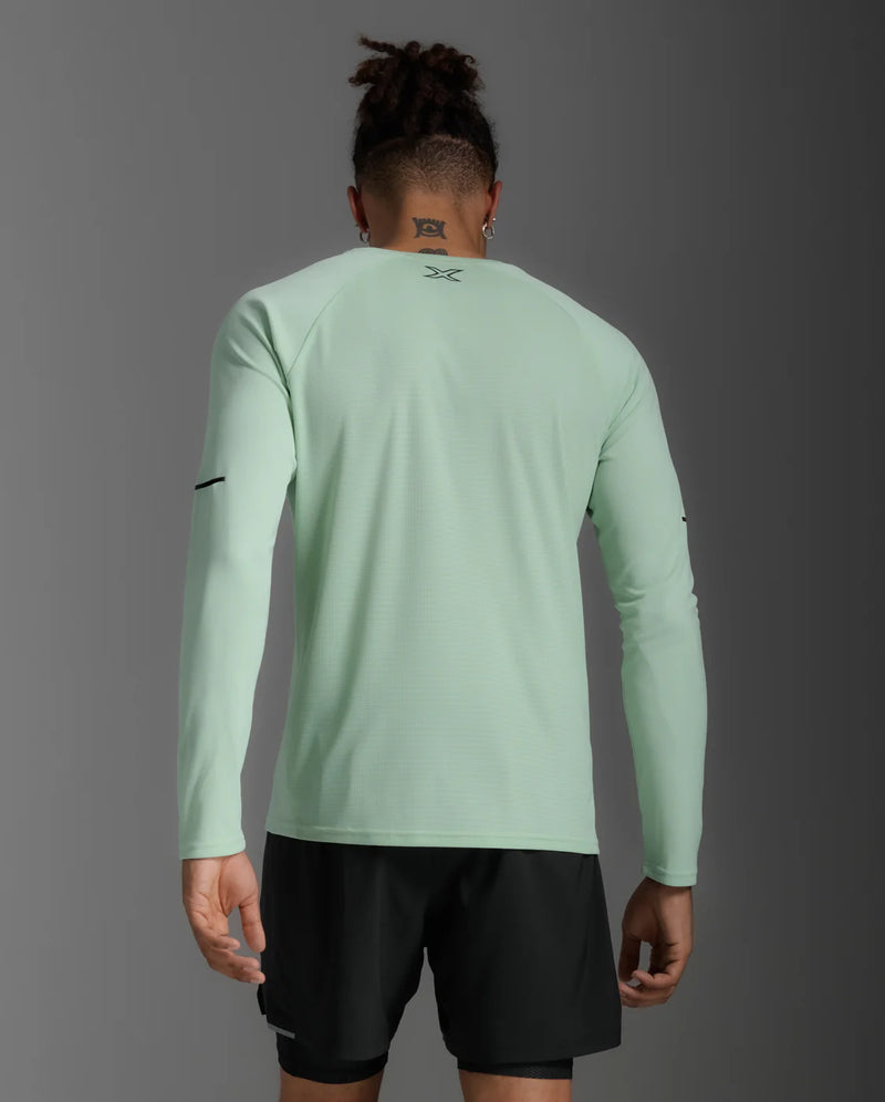 2XU Aero Long Sleeve-Digital Mint/Black Reflective