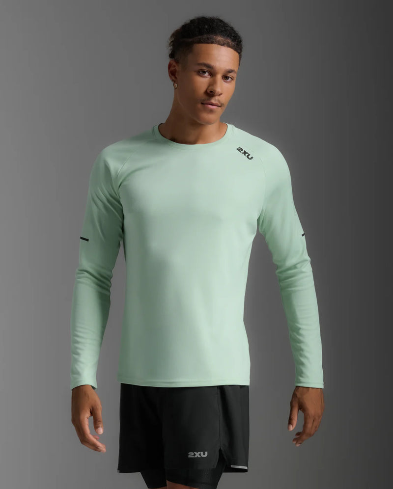 2XU Aero Long Sleeve-Digital Mint/Black Reflective