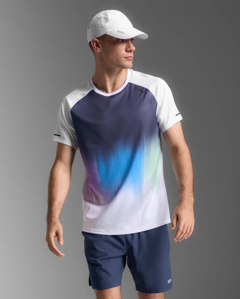 2XU Aero Tee-Aurora Panel/Black Reflective