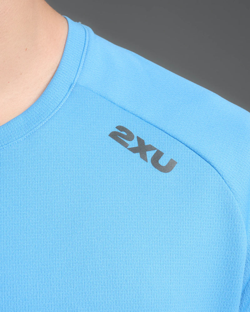 2XU Aero Tee-Azure/Black Reflective