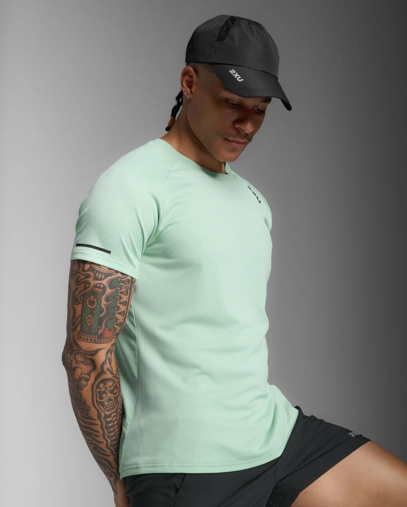 2XU Mens Aero Tee-Digital Mint/Black