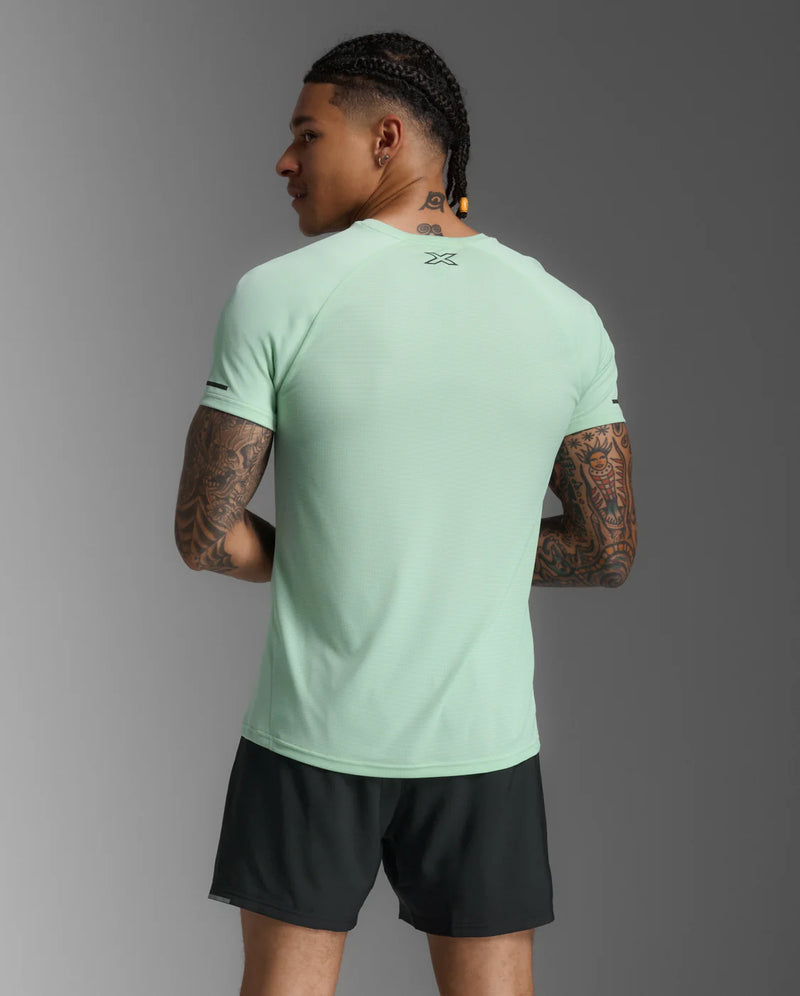 2XU Mens Aero Tee-Digital Mint/Black