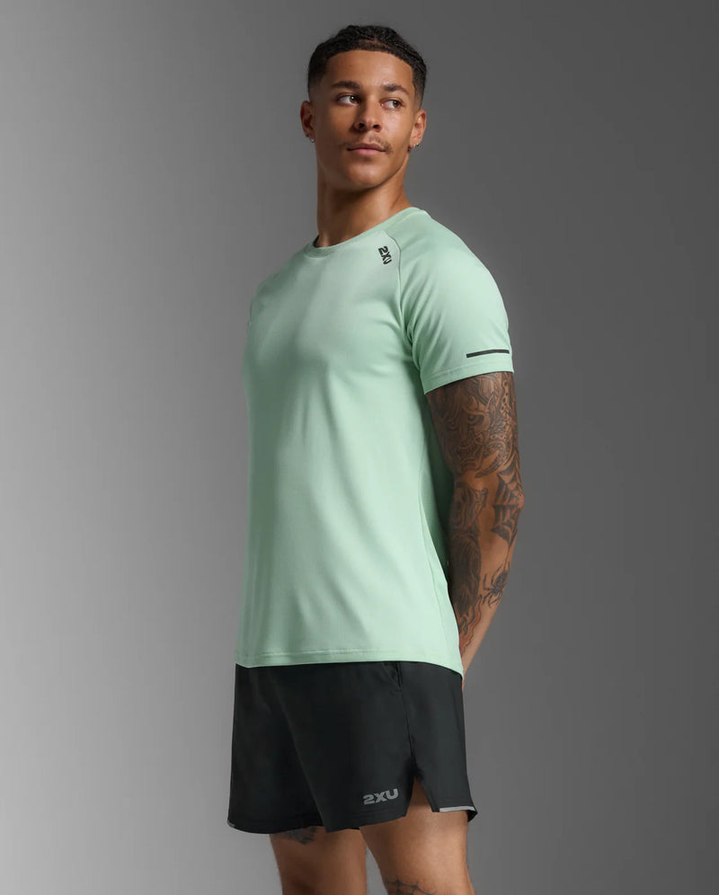 2XU Mens Aero Tee-Digital Mint/Black