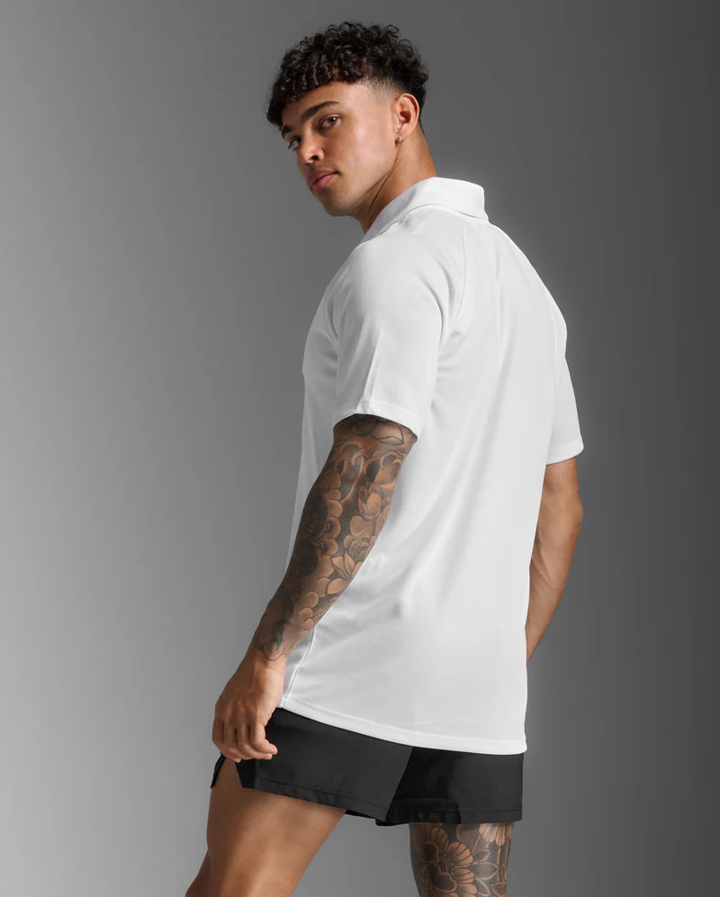 2XU Mens Aspire Polo-White/Black