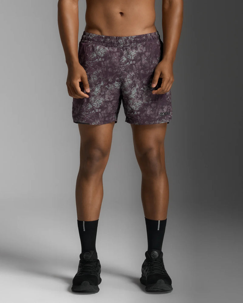 2XU Aero 5 Inch Shorts-Marble Acid/Black Reflective