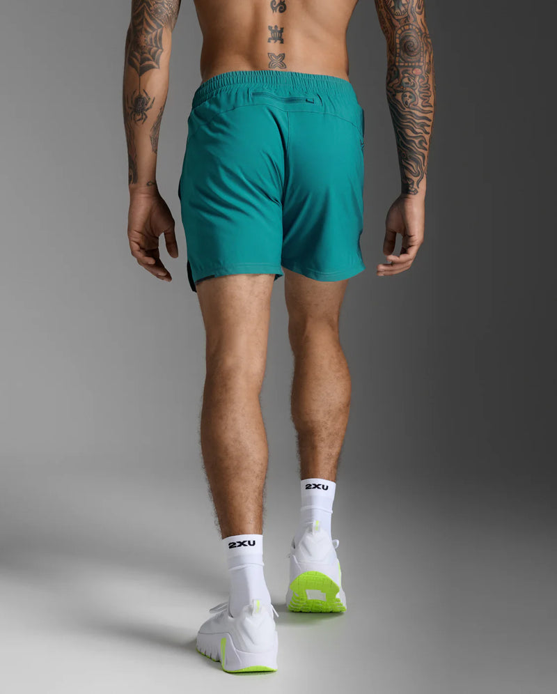 2XU Aero 5 Inch Shorts-Slate Green/Black Reflective