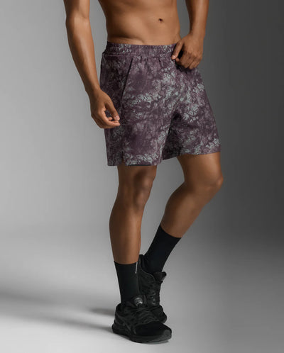 2XU Aero 7 Inch Shorts-Marble Acid/Black Reflective