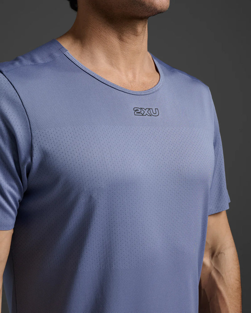 2XU Mens Light Speed Tech Tee-Blue Stone/Black Ref