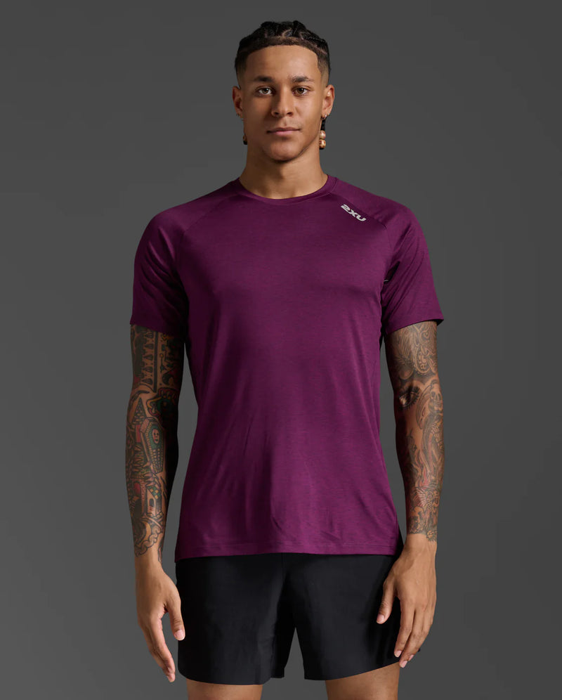 2XU Mens Motion Tee-Mercury/Carbon