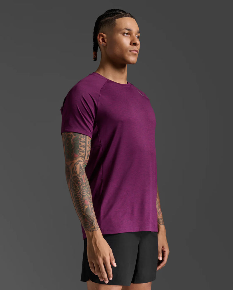 2XU Mens Motion Tee-Mercury/Carbon