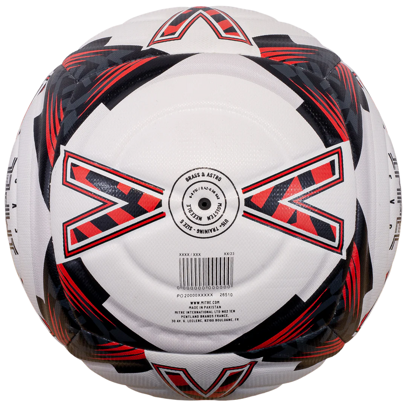 Impel Evo 24 Au Soccer Ball-White/Black/Bib Red