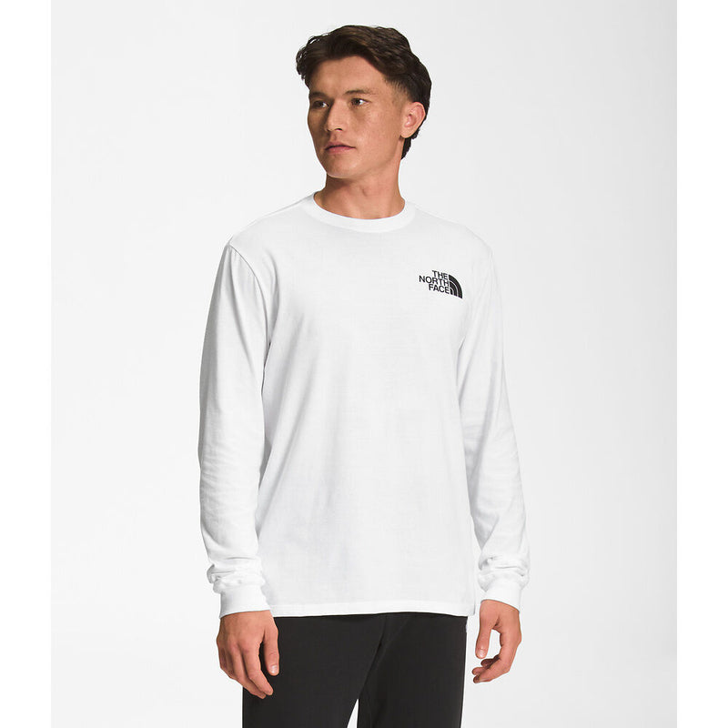 The North Face Mens LS Box NSE Tee White/TNF Black