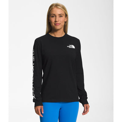 The North Face Womens LS Hit Graphic Tee-Black Currant