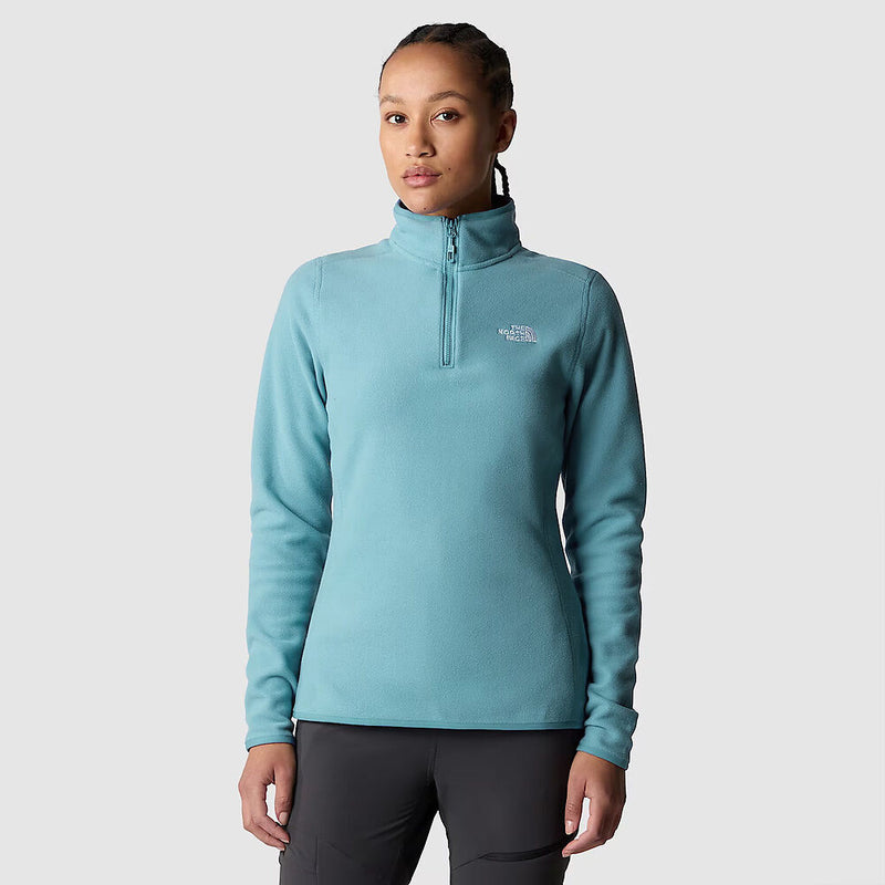 The North Face Womens 100 Glacier 1/4 Zip Fleece-Blue