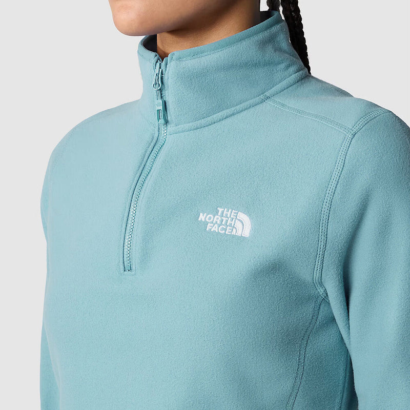 The North Face Womens 100 Glacier 1/4 Zip Fleece-Blue