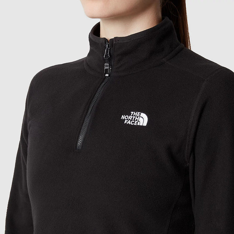 The North Face Womens 100 Glacier 1/4 Zip Fleece-TNF Black