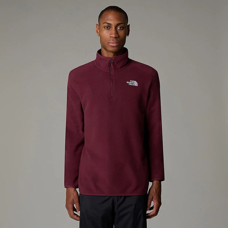 The North Face Mens 100 Glacier 1/4 Zip Fleece-Plum