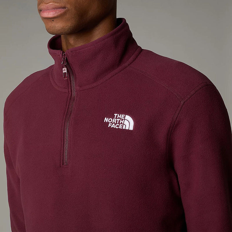 The North Face Mens 100 Glacier 1/4 Zip Fleece-Plum