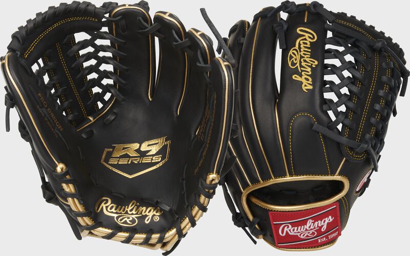 Rawlings R9 Baseball Series 11.75 Inch Baseball Glove -RHT-Black