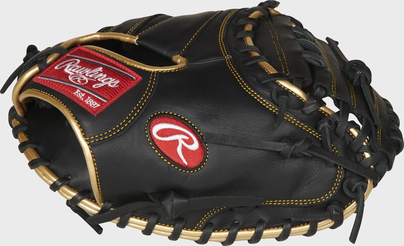 Rawlings R9 Baseball Series Catchers Mitt 32.5 Inch Baseball Glove-RHT-Black