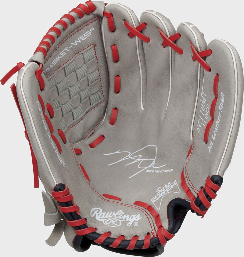 Rawlings Sure Catch Series Youth M. Trout Signature 11 Inch Baseball Glove-LHT-Gray