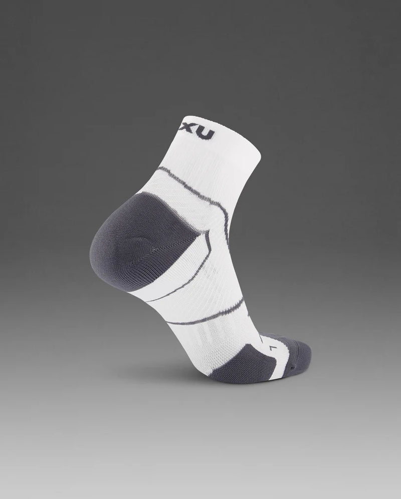 2XU Vectr Cushion 1/4 Crew Socks White