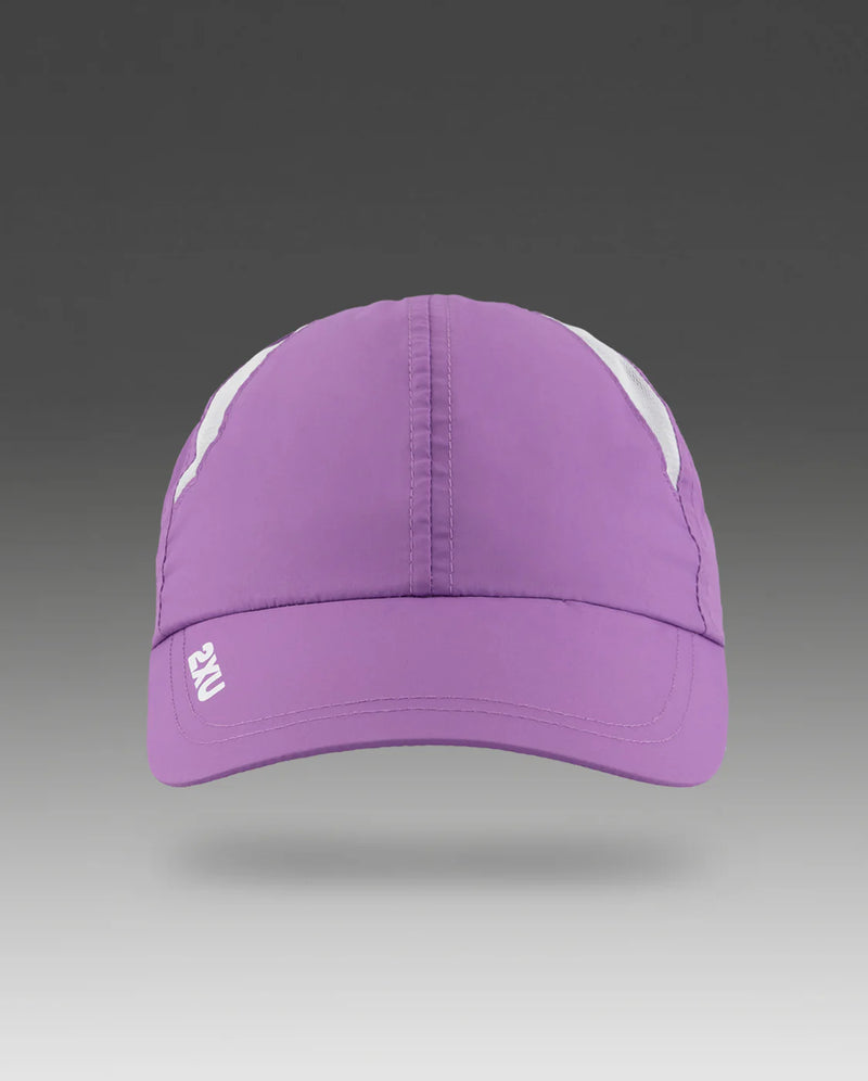 2XU Run Cap-Thistle/White-OSFA