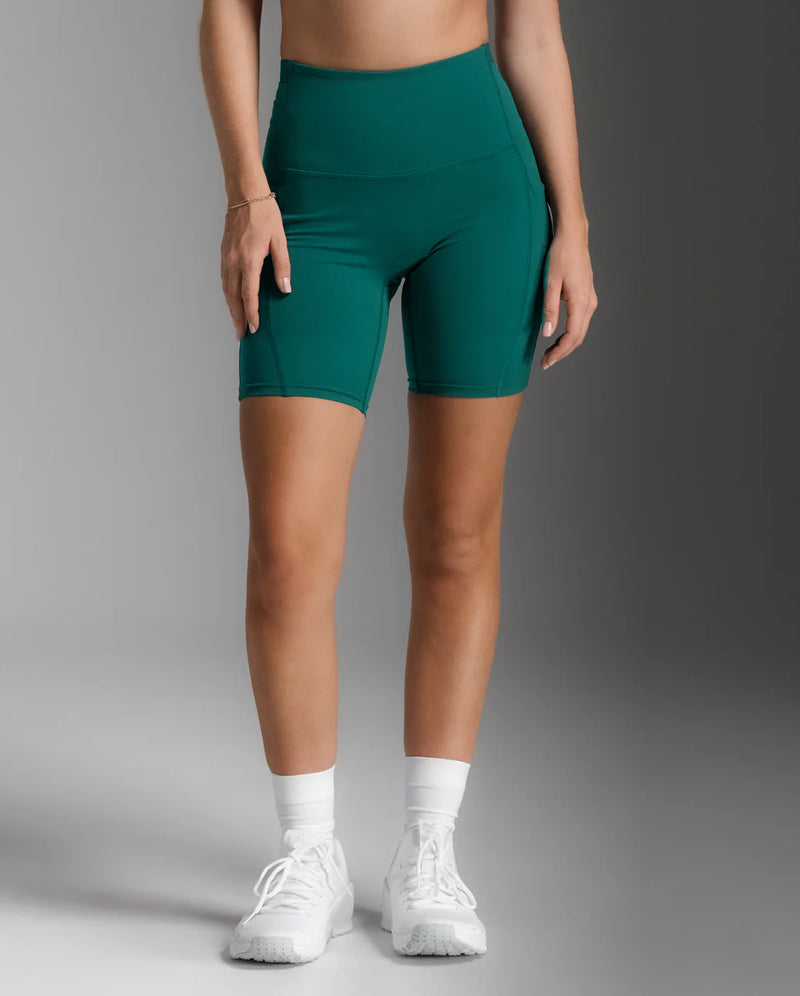 2XU Form Stash Hi-Rise Bike Short-Dark Moss/Dark Moss