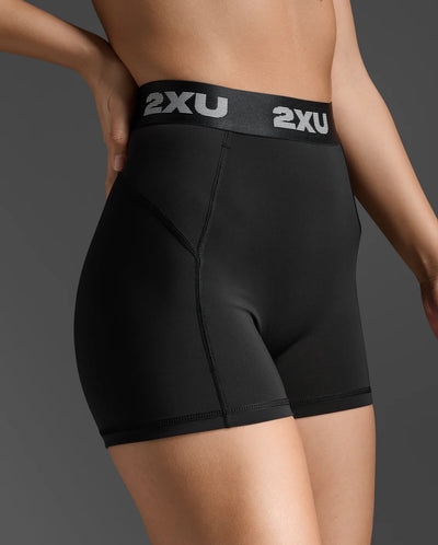 2XU Womens 3 Inch Everyday Compression Short-Black/Black