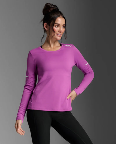 2XU Aero Long Sleeve-Hyper Violet/White Reflective