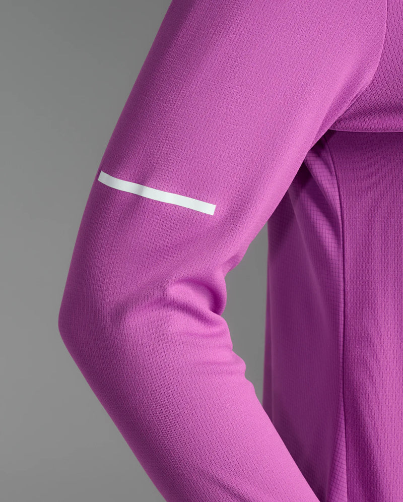 2XU Aero Long Sleeve-Hyper Violet/White Reflective