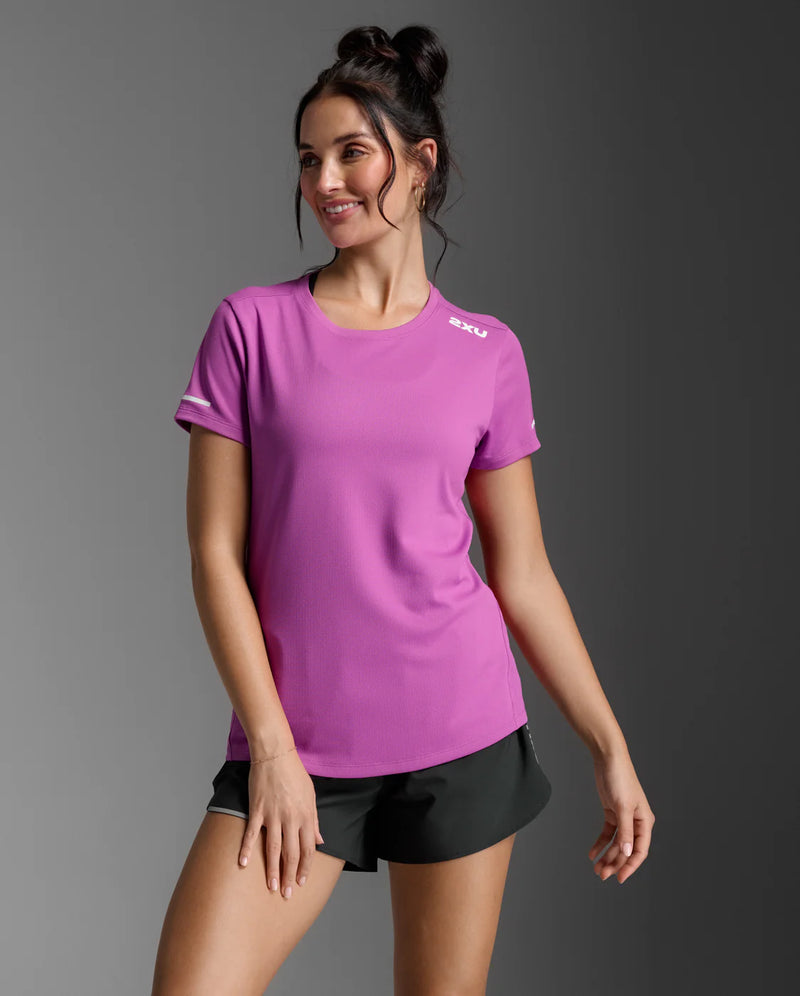 2XU Aero Tee-Hyper Violet/White Reflective