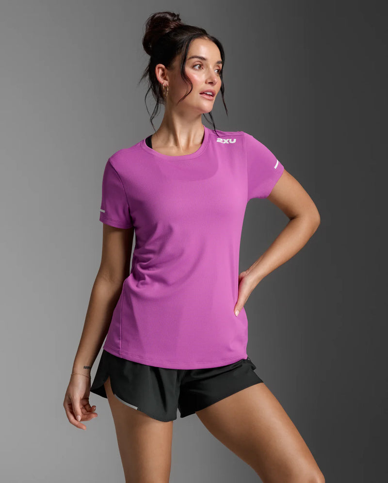 2XU Aero Tee-Hyper Violet/White Reflective