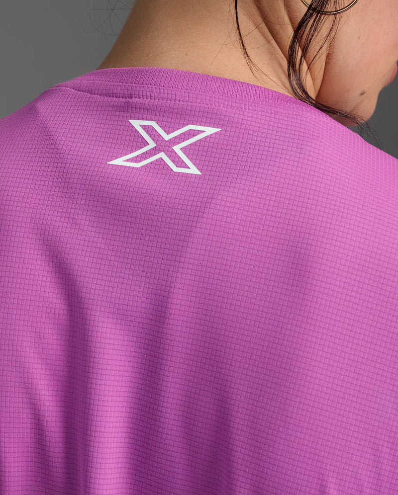 2XU Aero Tee-Hyper Violet/White Reflective