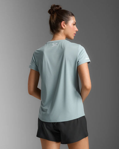 2XU Aero Tee-Smoke Blue/White Reflective