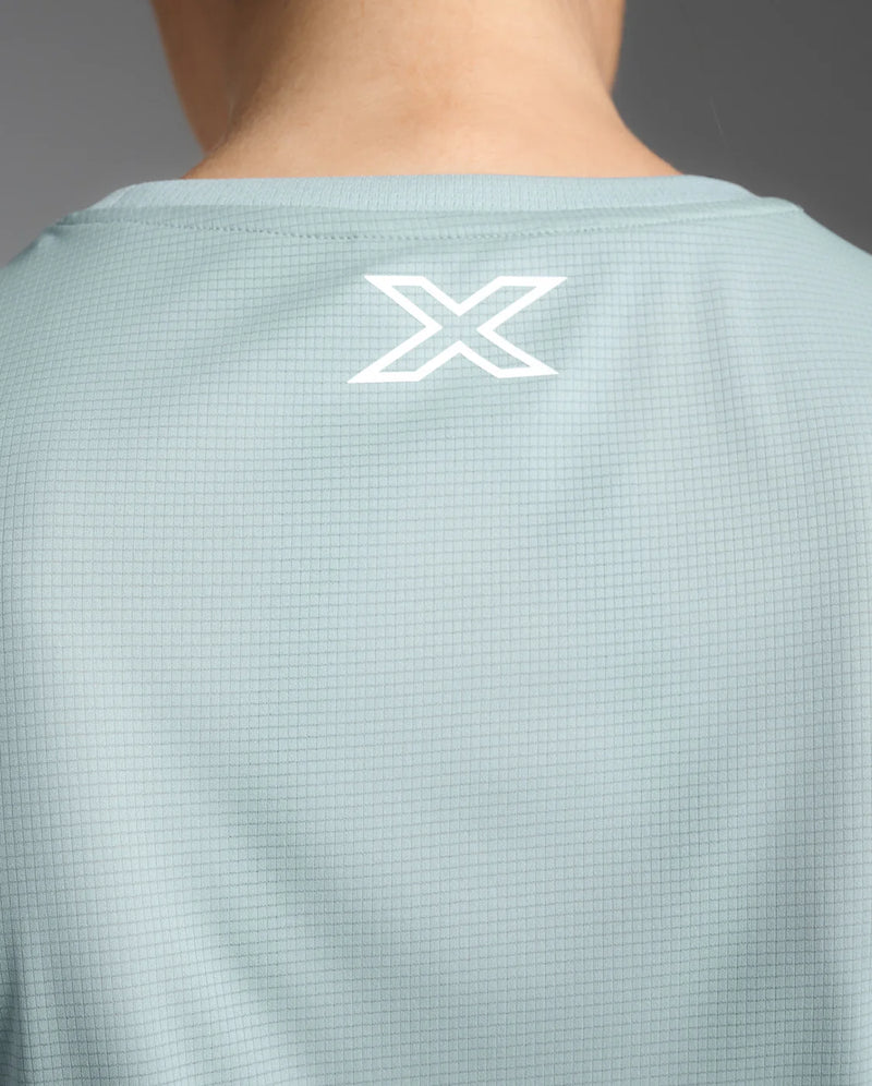 2XU Aero Tee-Smoke Blue/White Reflective