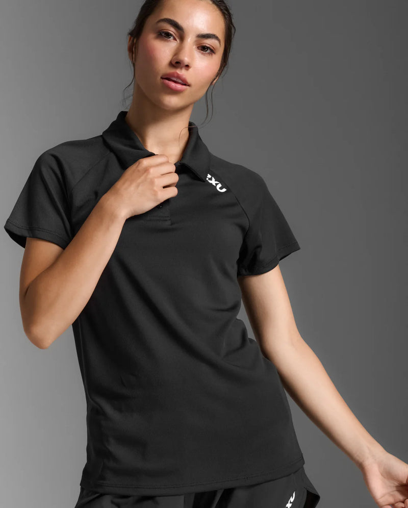 2XU Womens Aspire Polo-Black/White