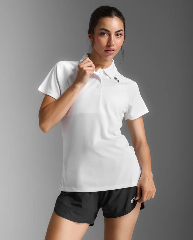 2XU Womens Aspire Polo-White/Black