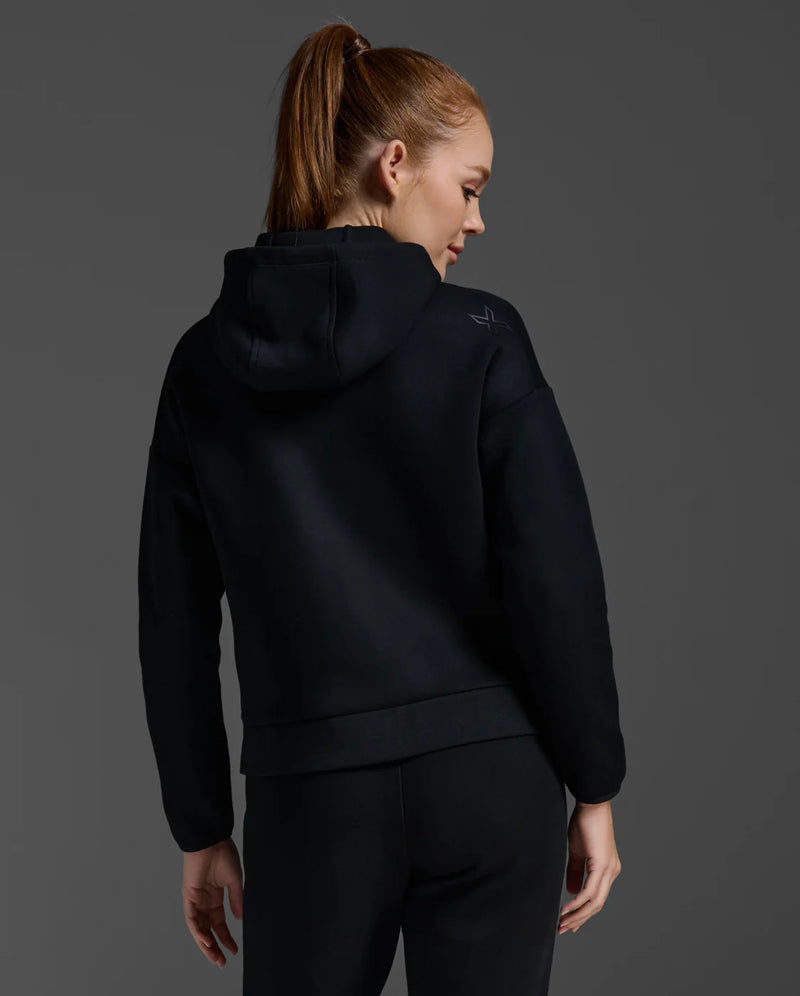 2XU Commute Full Zip Hoodie-Black/Black